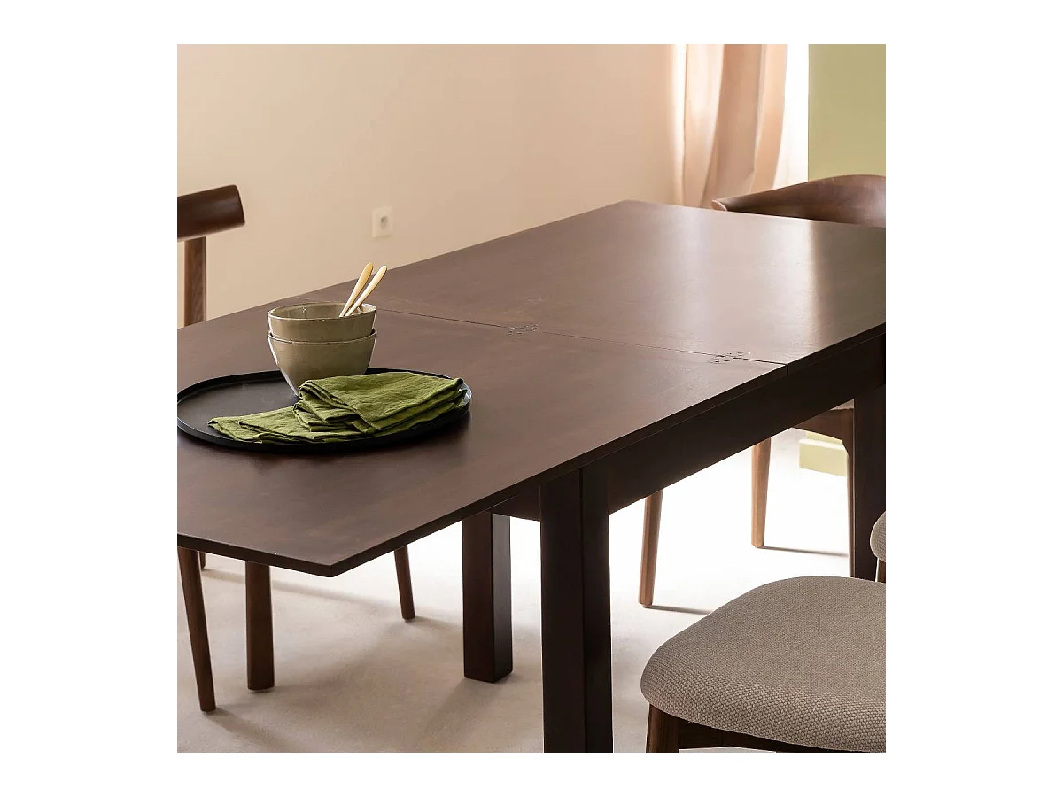 Table à manger avec allonges en bois de manguier Syanna