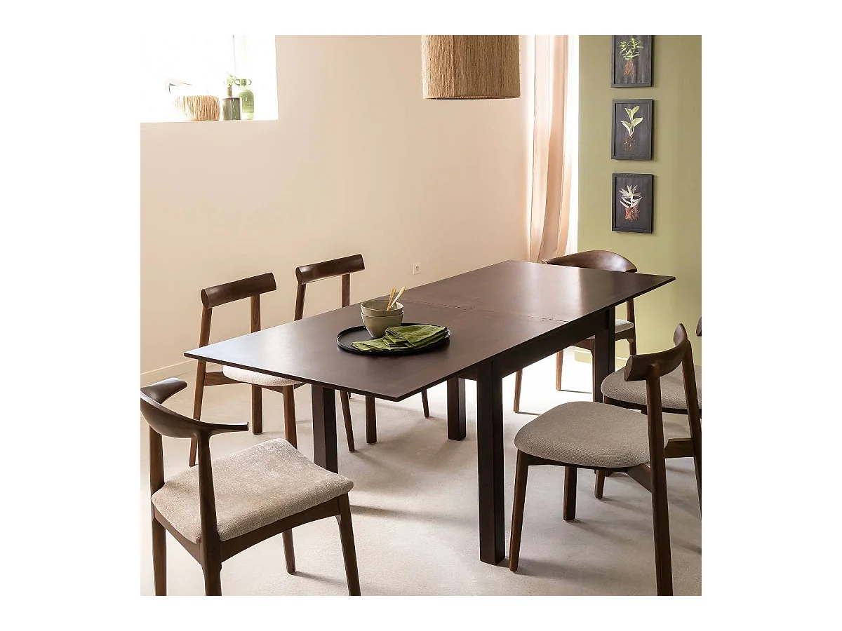 Table à manger avec allonges en bois de manguier Syanna