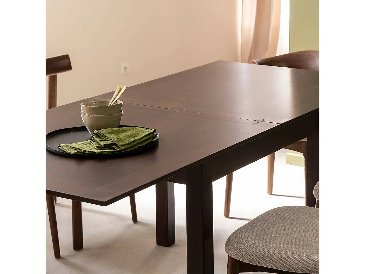 Mesa de comedor con extensiones en madera de mango Syanna
