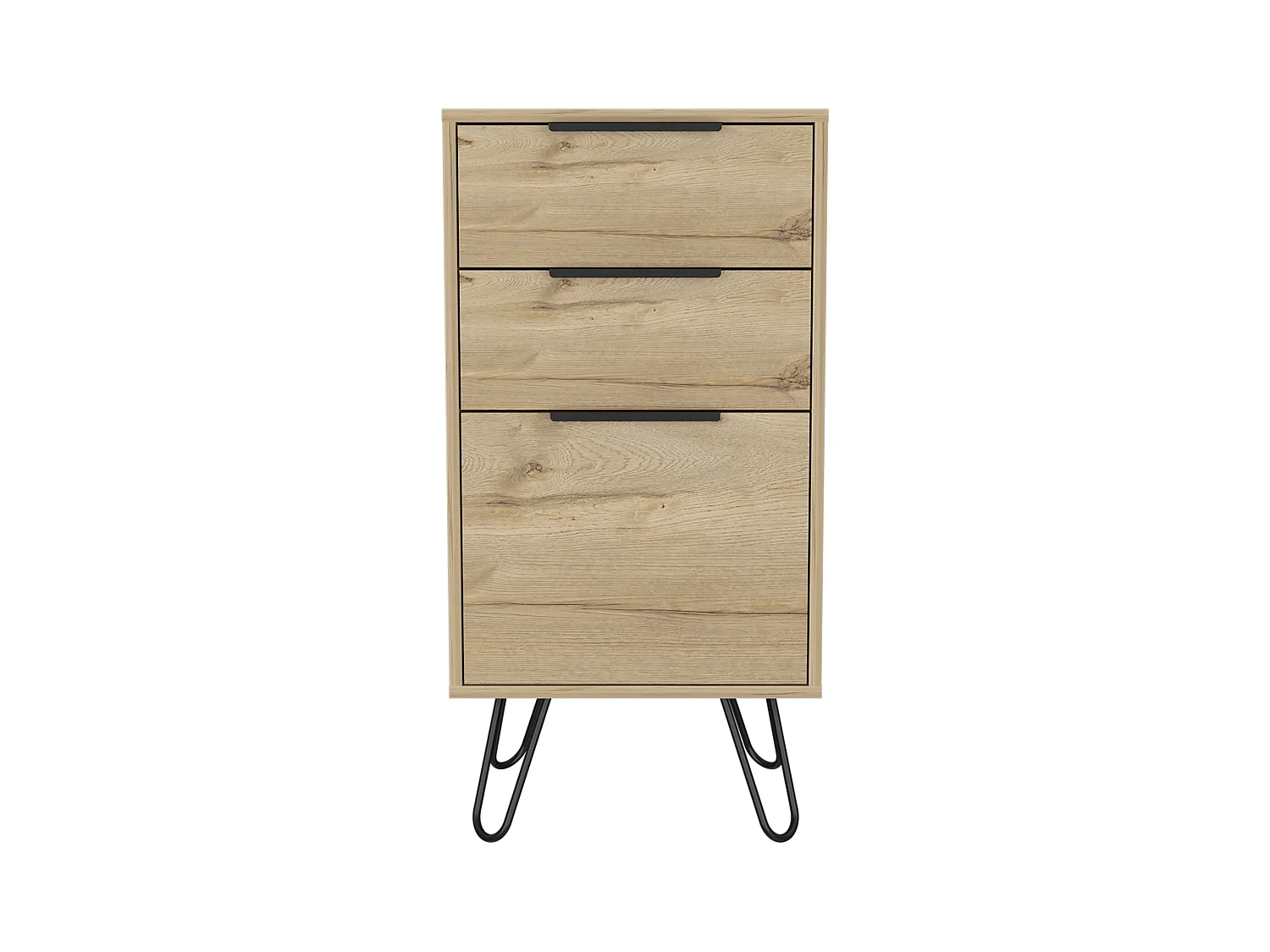 TUHOME Commode London, Trois Tiroirs, Surface Supérieure, Pieds en Épingle