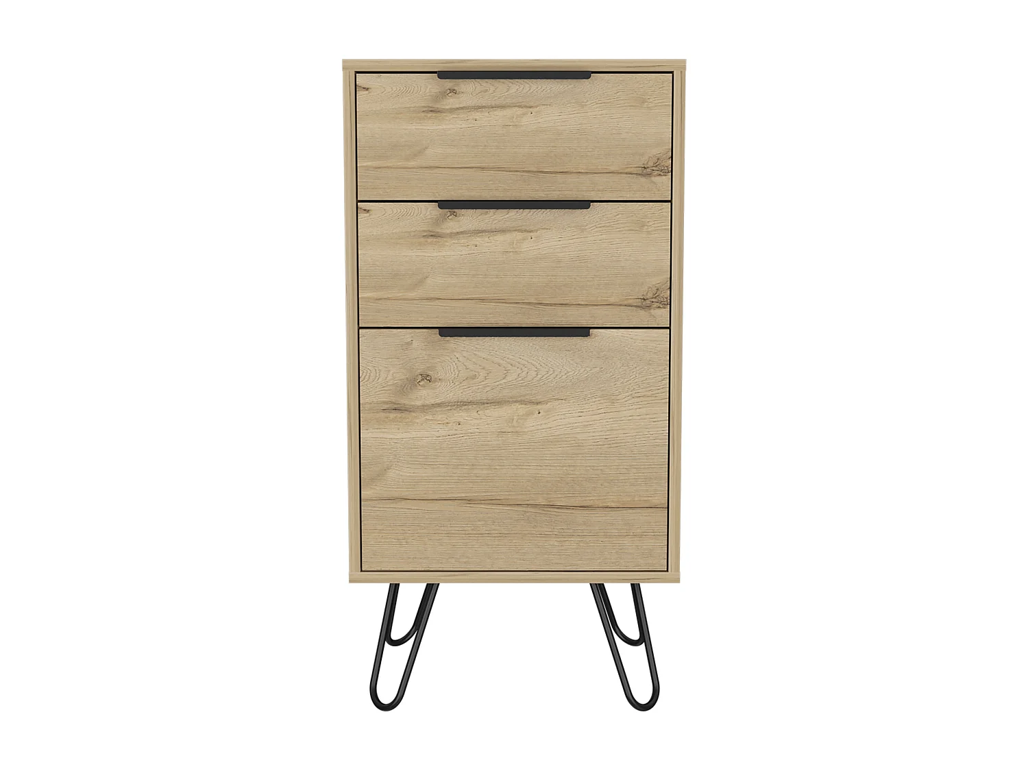 TUHOME Cassettiera London, Tre Cassetti, Superficie Superiore, Gambe a Forcina