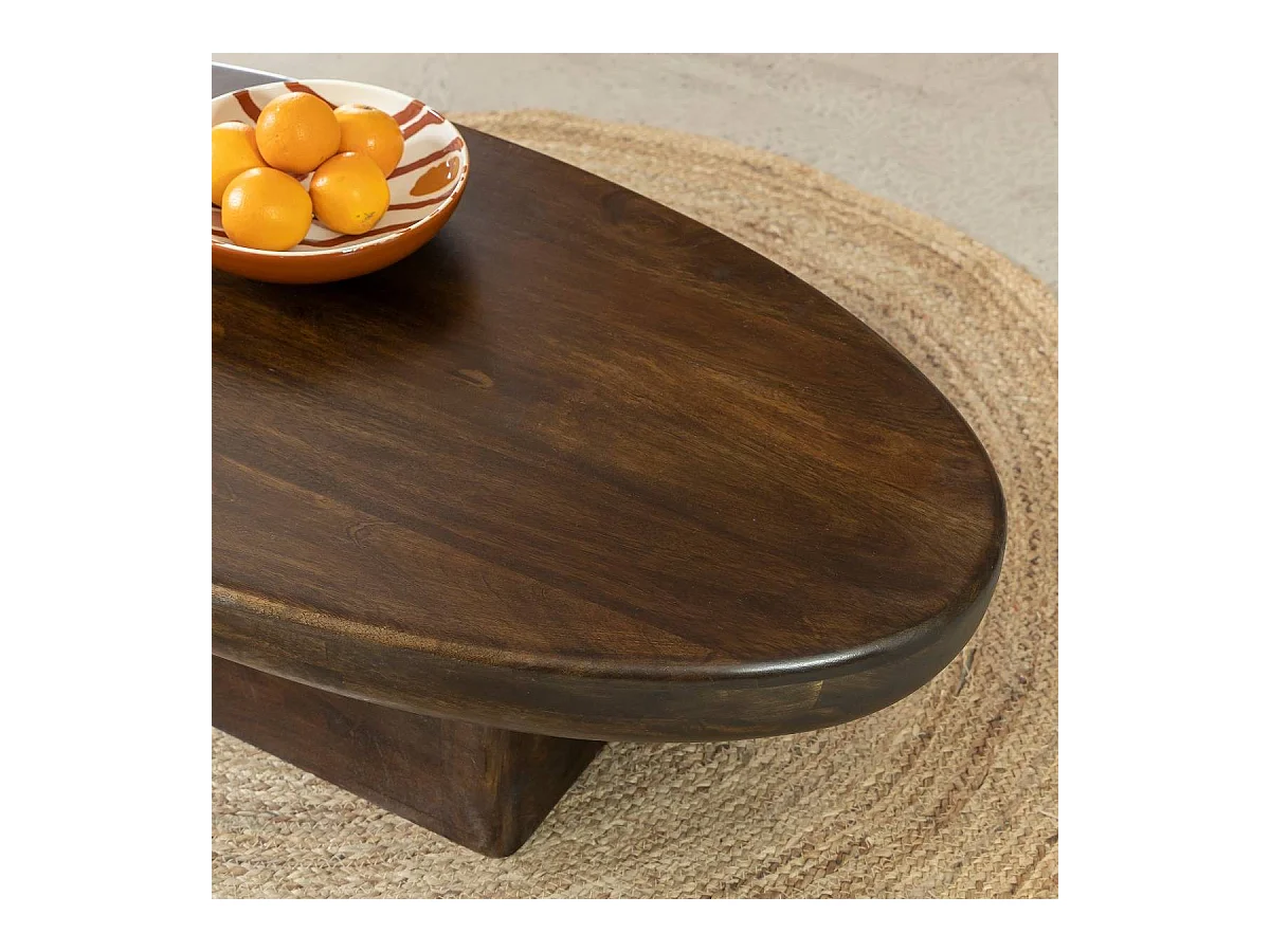 Table basse ovale en bois de manguier Morana
