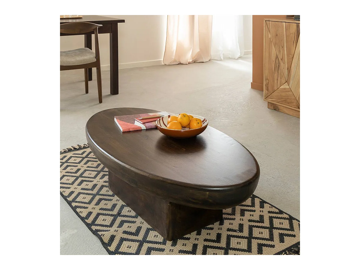 Table basse ovale en bois de manguier Morana
