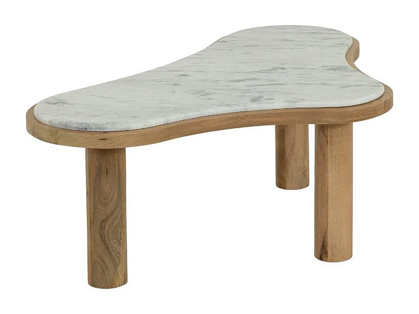 Table basse en bois de manguier et marbre Adler