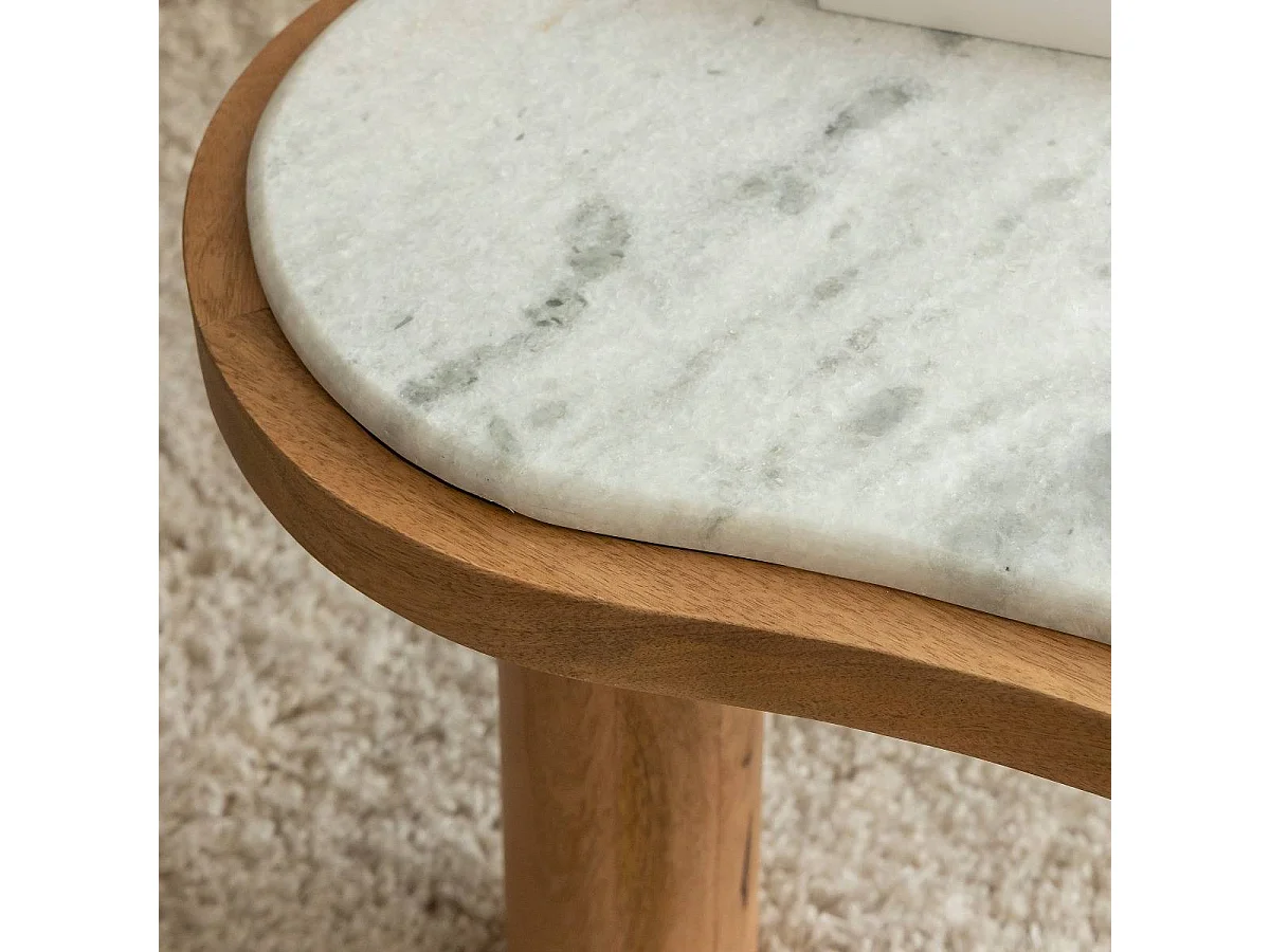 Table basse en bois de manguier et marbre Adler