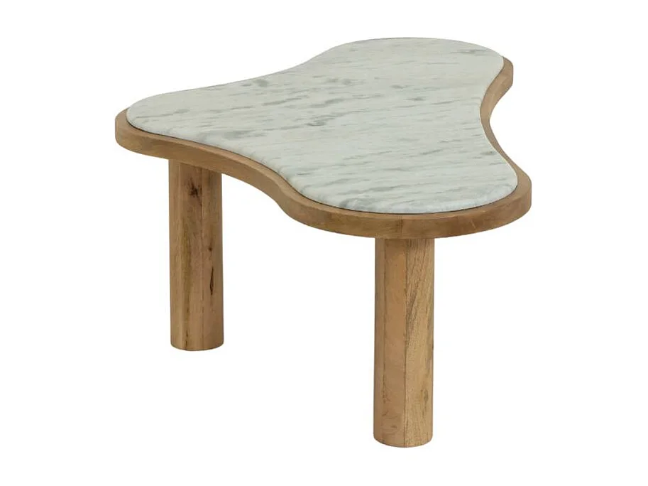 Table basse en bois de manguier et marbre Adler