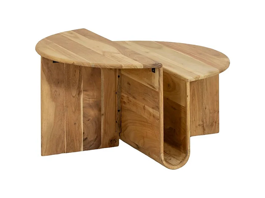 Table basse ronde en bois d'acacia Astare