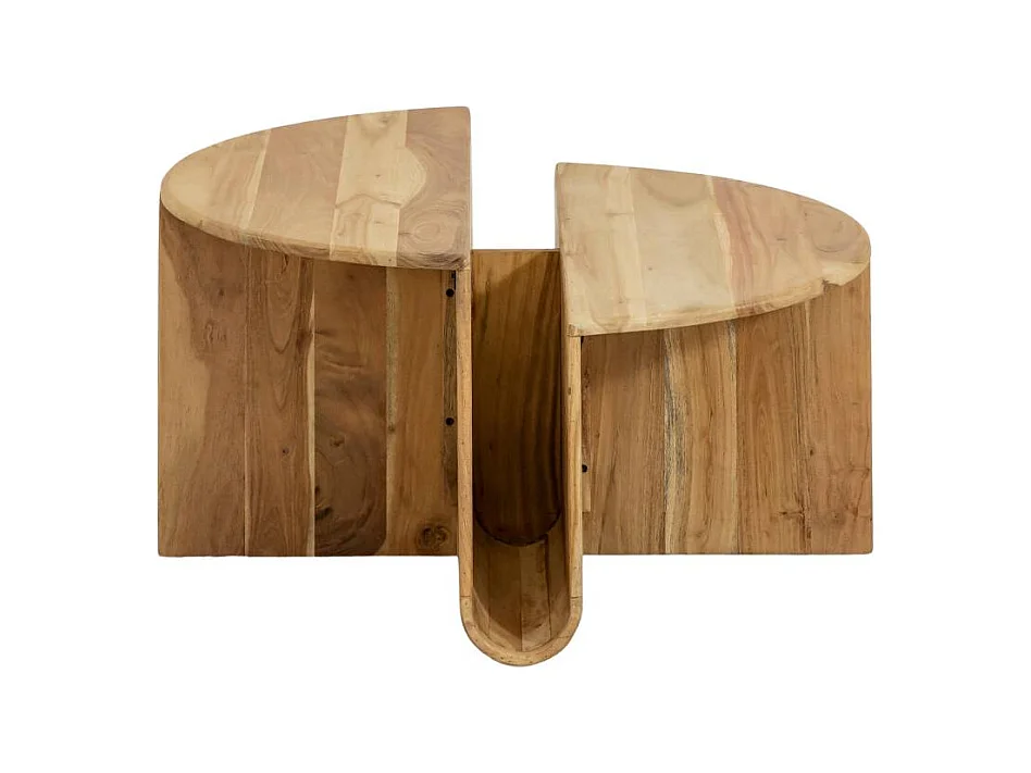 Table basse ronde en bois d'acacia Astare