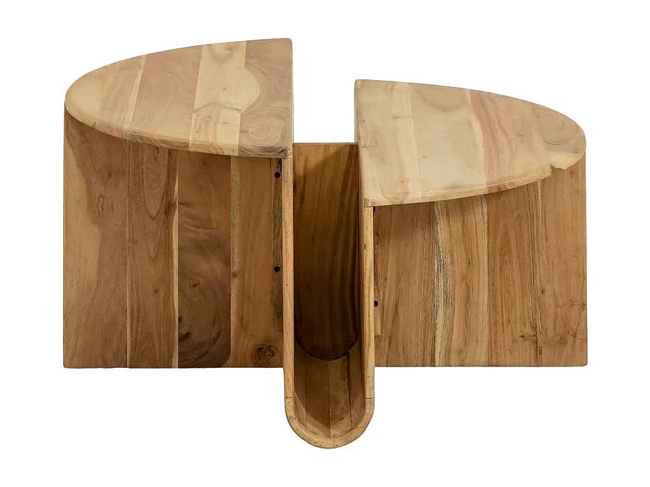 Table basse ronde en bois d'acacia Astare