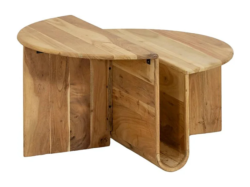 Table basse ronde en bois d'acacia Astare