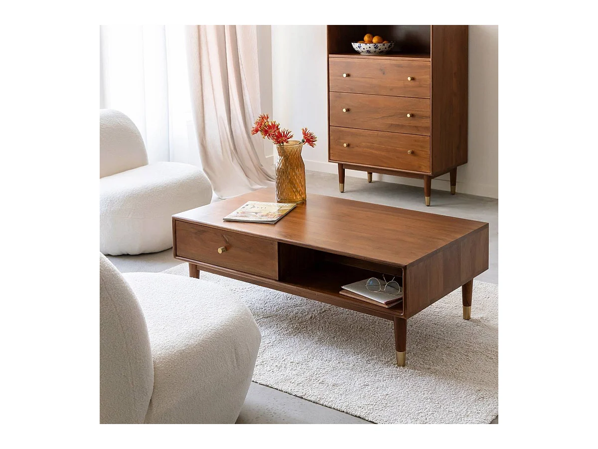 Table basse en bois d'acacia Emiel