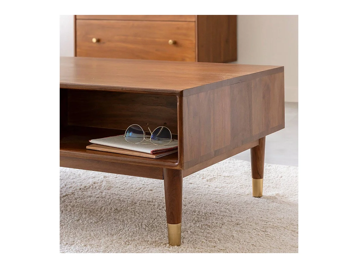 Table basse en bois d'acacia Emiel