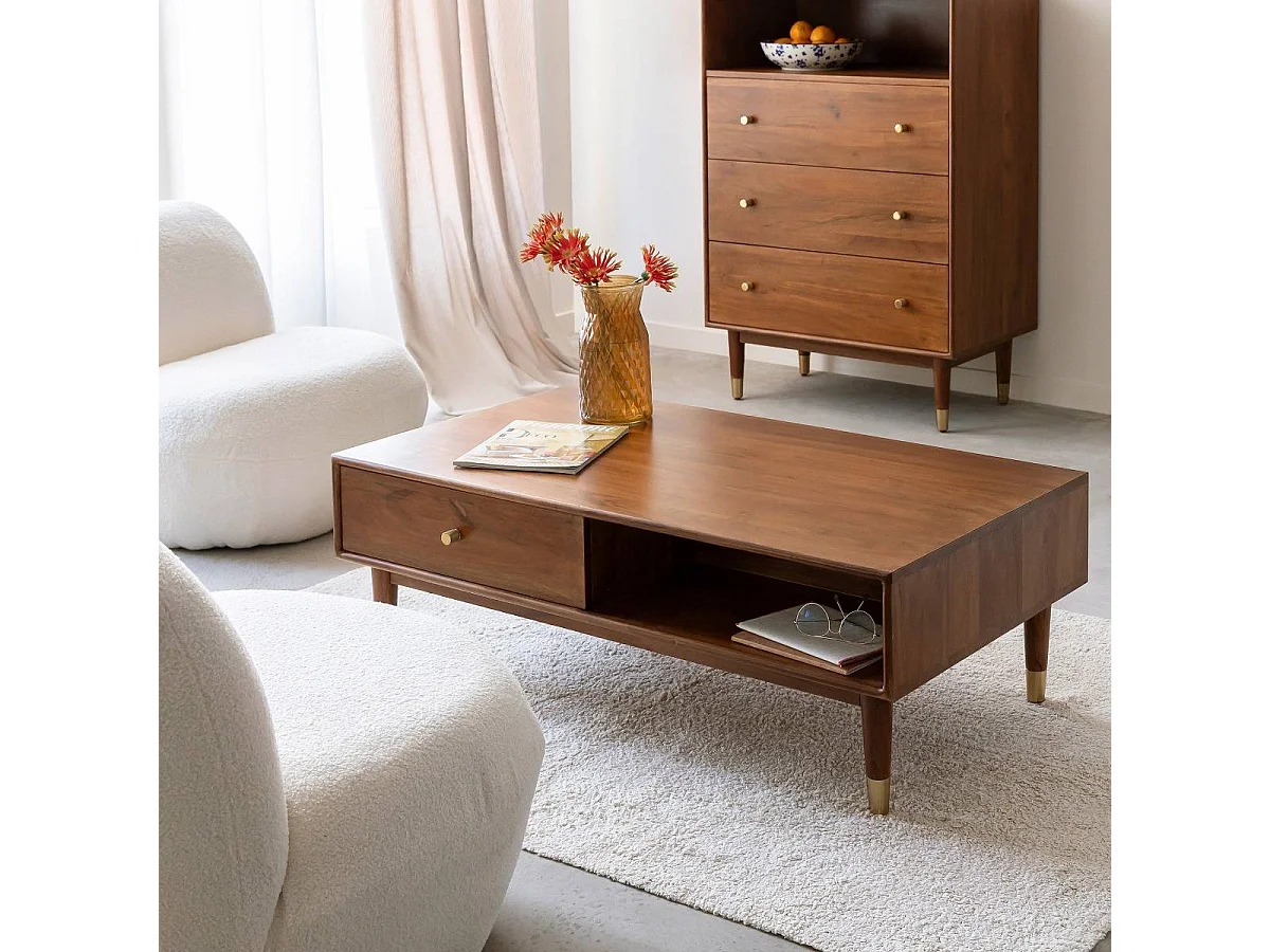 Table basse en bois d'acacia Emiel