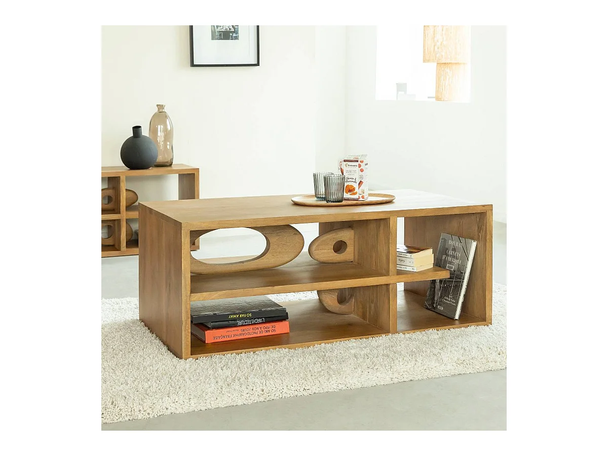 Table basse design en bois de manguier Alwen