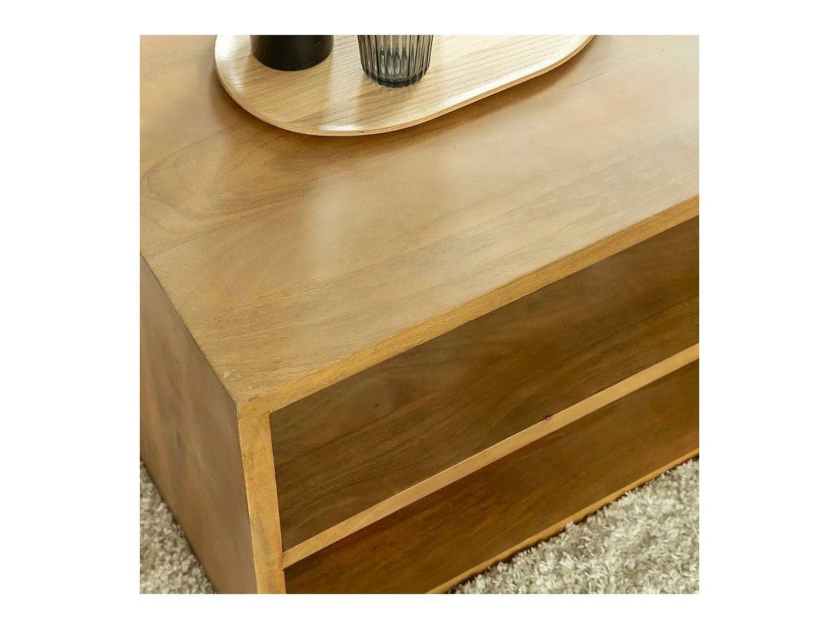 Table basse design en bois de manguier Alwen
