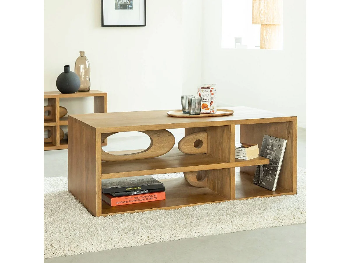 Table basse design en bois de manguier Alwen