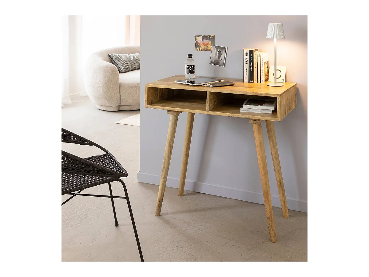 Console avec rangement en bois de manguier Maëva