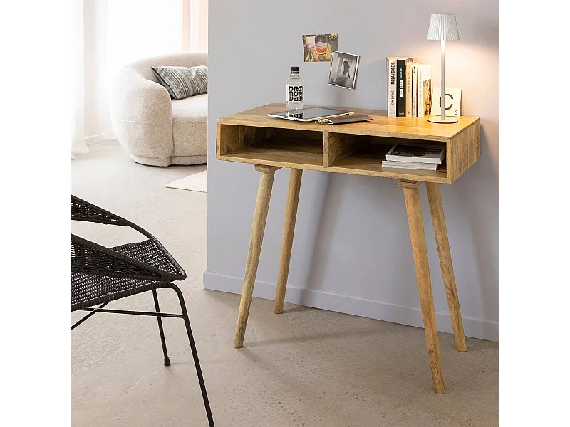 Console avec rangement en bois de manguier Maëva