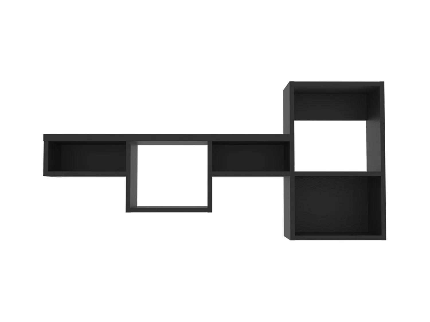 TUHOME Unidad de Estantería de Pared Globe con 5 Estantes, Negro