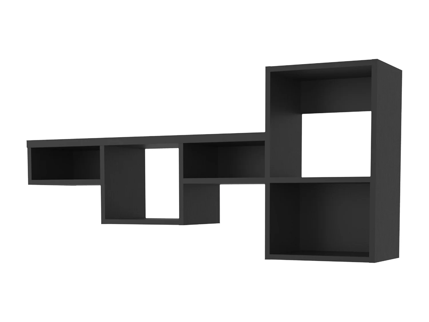 TUHOME Unité d'Étagère Murale Globe avec 5 Rayons, Noir