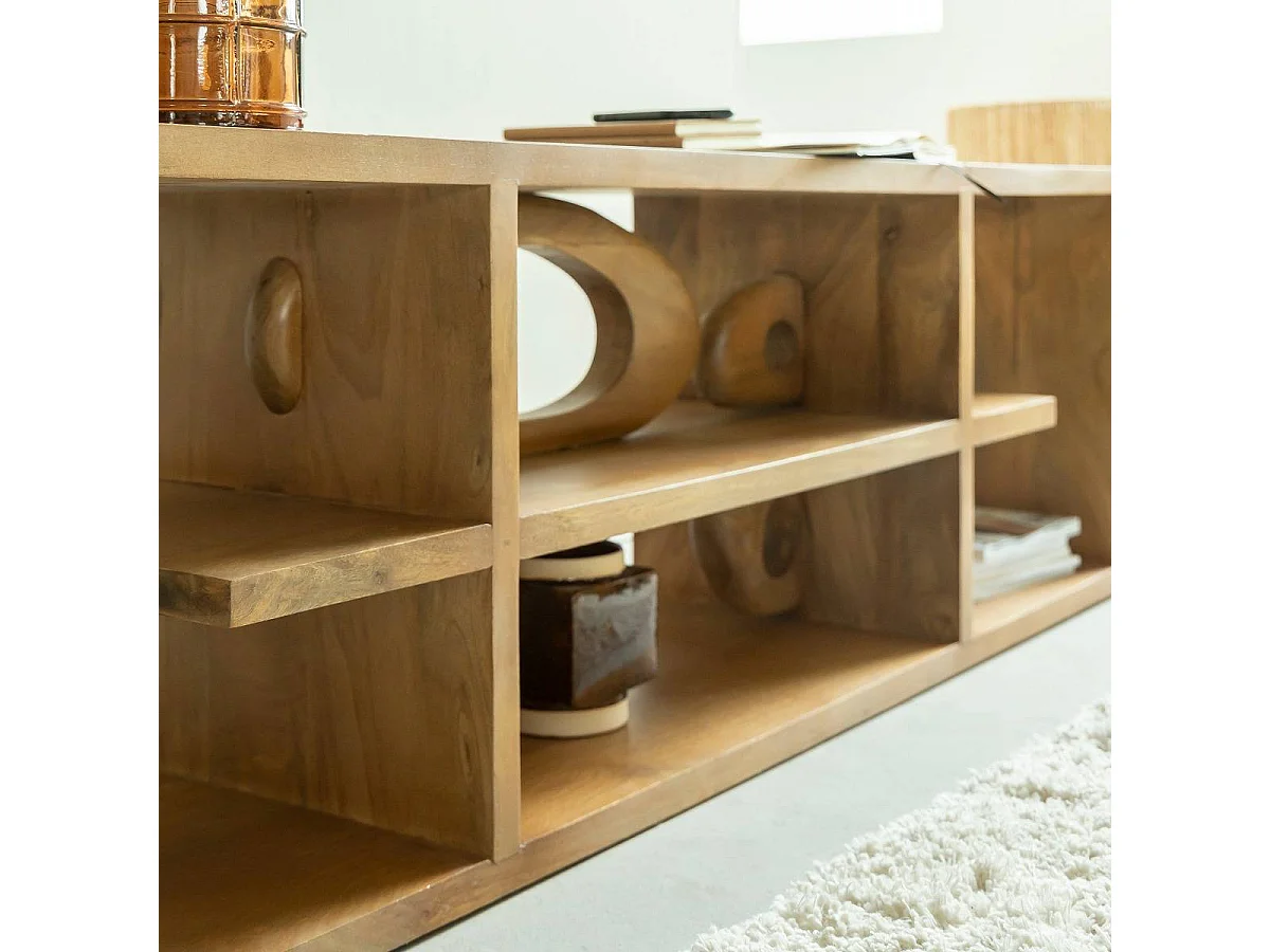Meuble TV design en bois de manguier Alwen