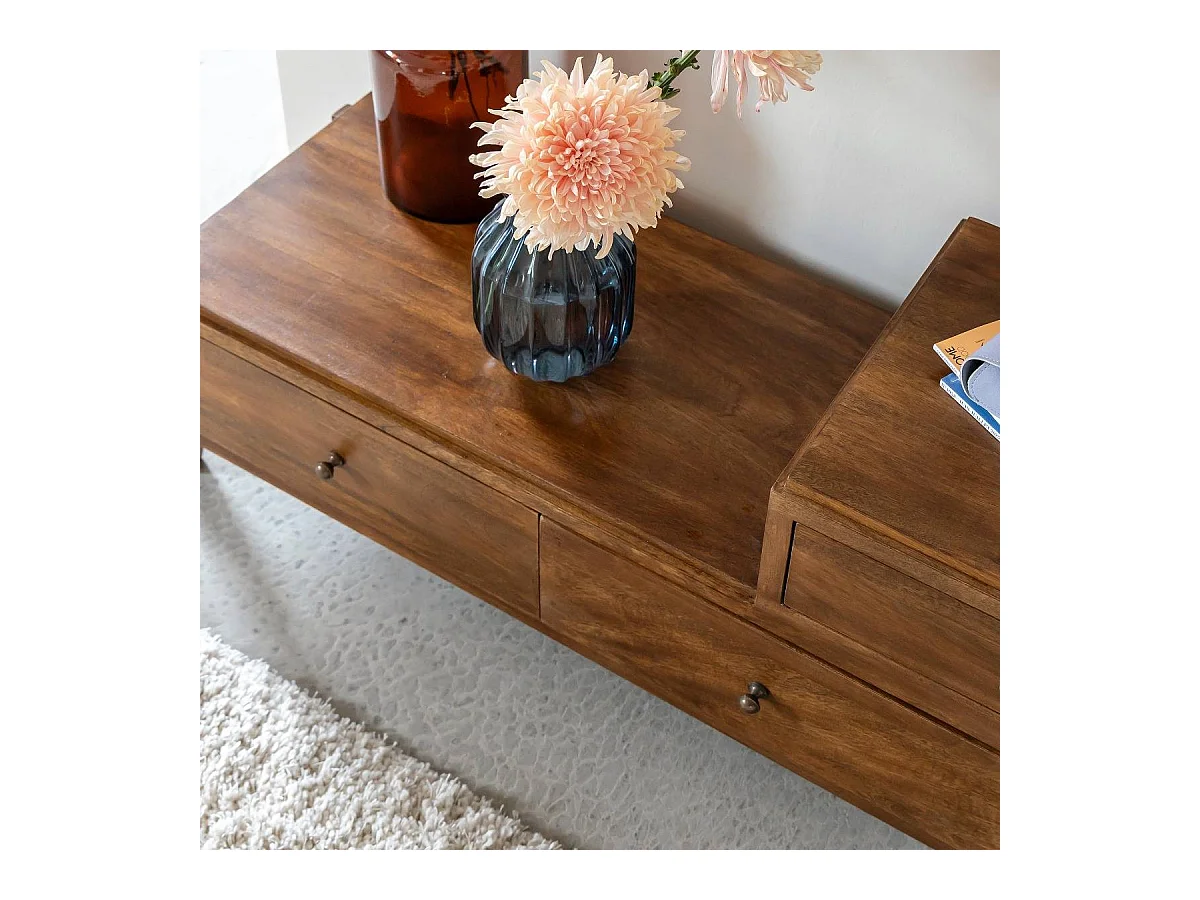 Mueble de TV de 3 cajones en madera de mango Remick