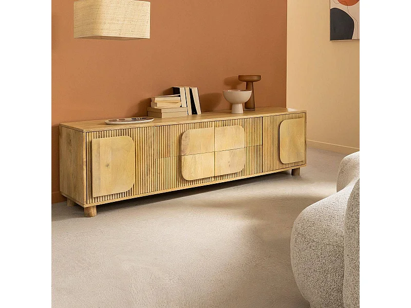 Meuble TV en bois de manguier Eros