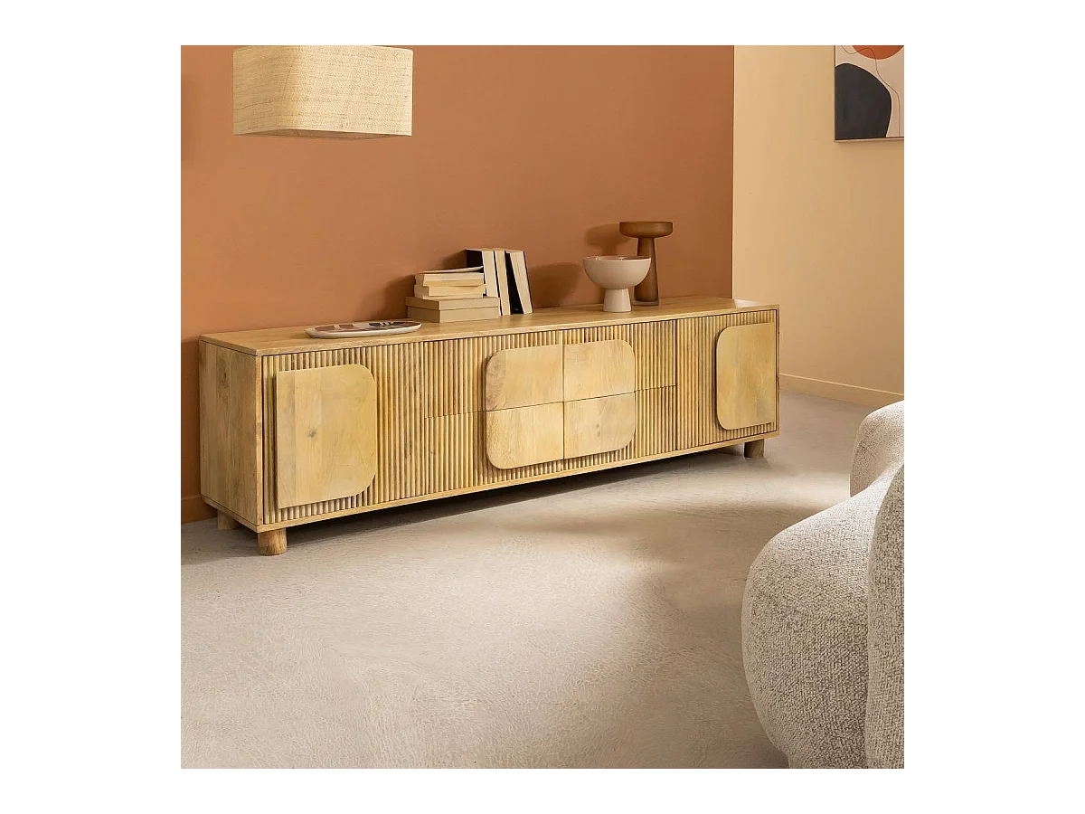 Meuble TV en bois de manguier Eros