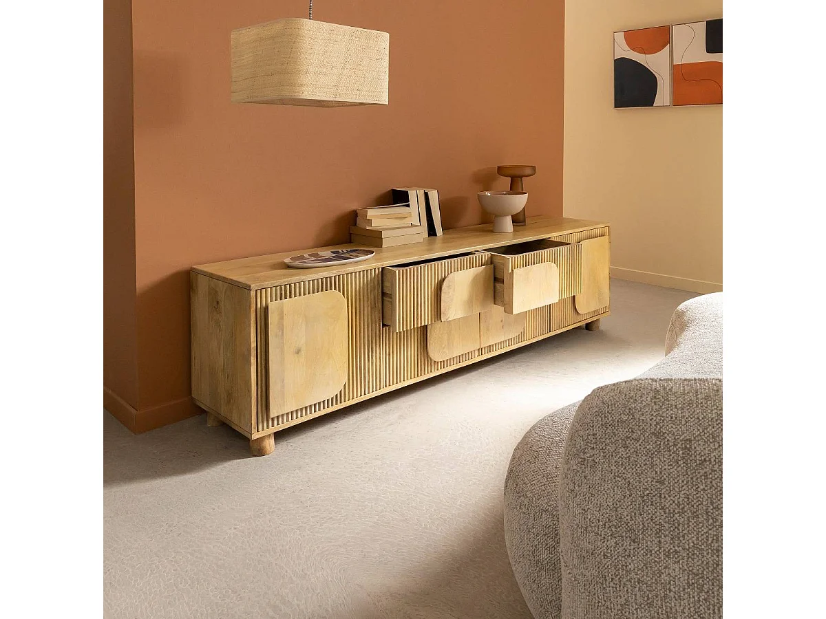 Meuble TV en bois de manguier Eros