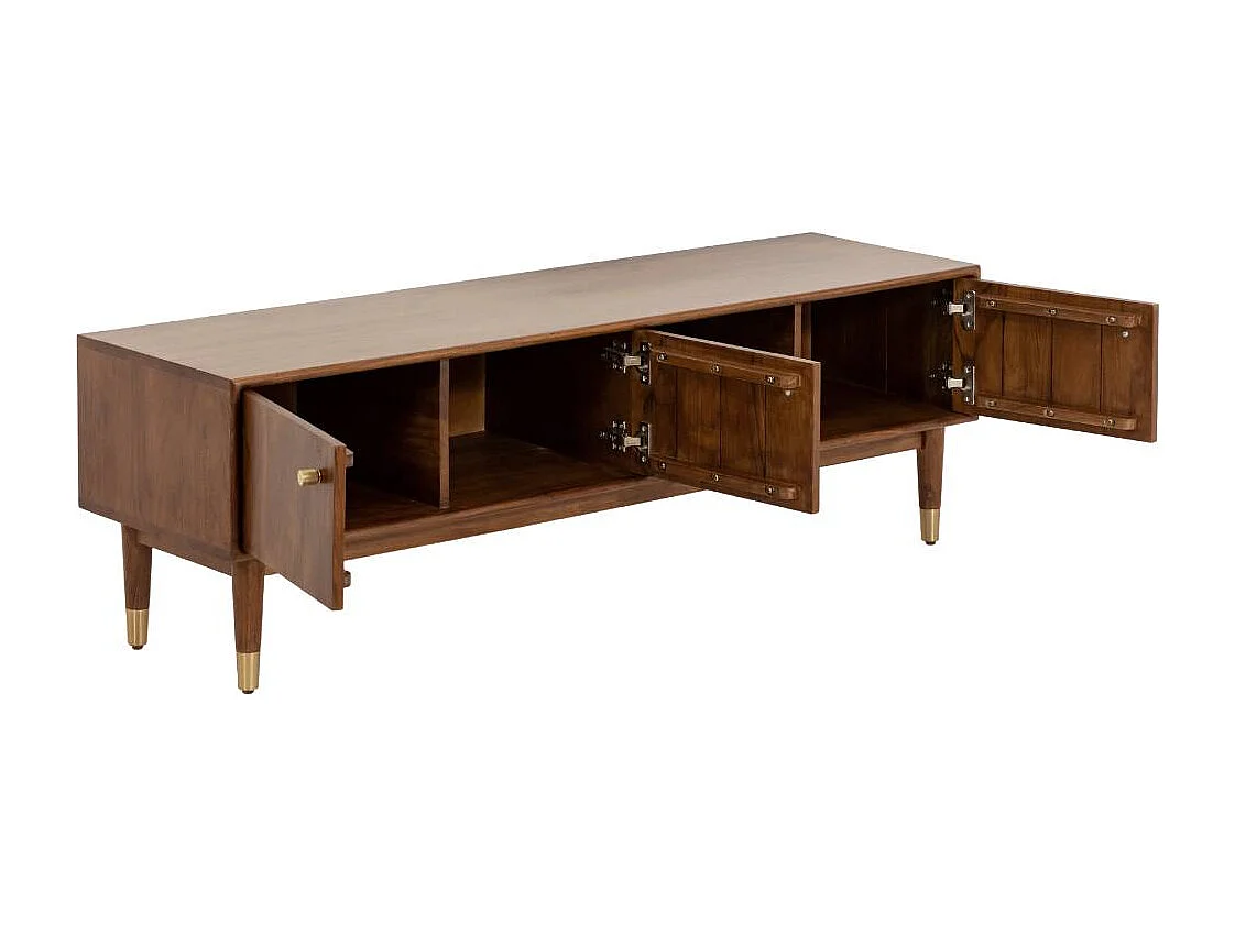 Meuble TV 3 portes en bois d'acacia Emiel