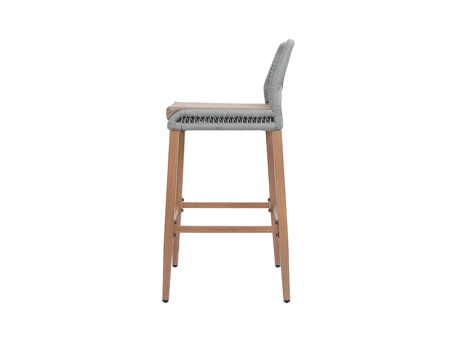 Barhocker MCW-O21 (2er-Set), Hellgrau, Kissen taupe