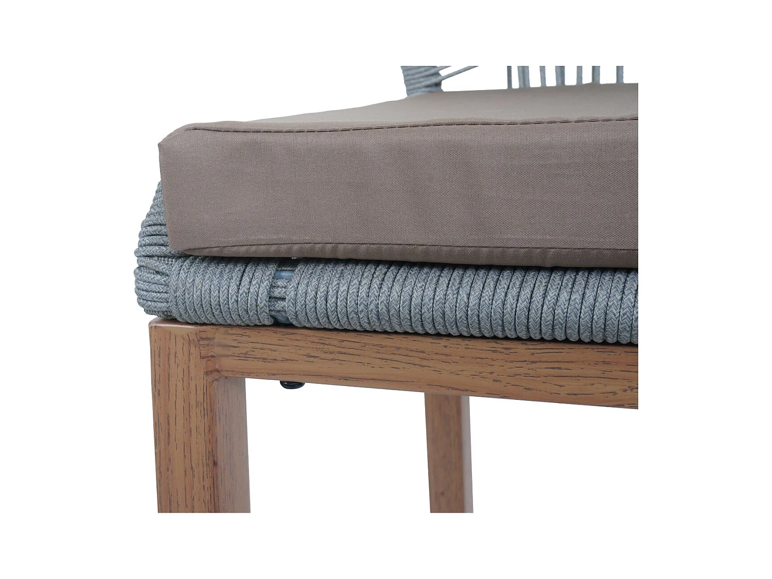 Tabouret de bar MCW-O21 (lot de 2),  gris clair, coussin taupe