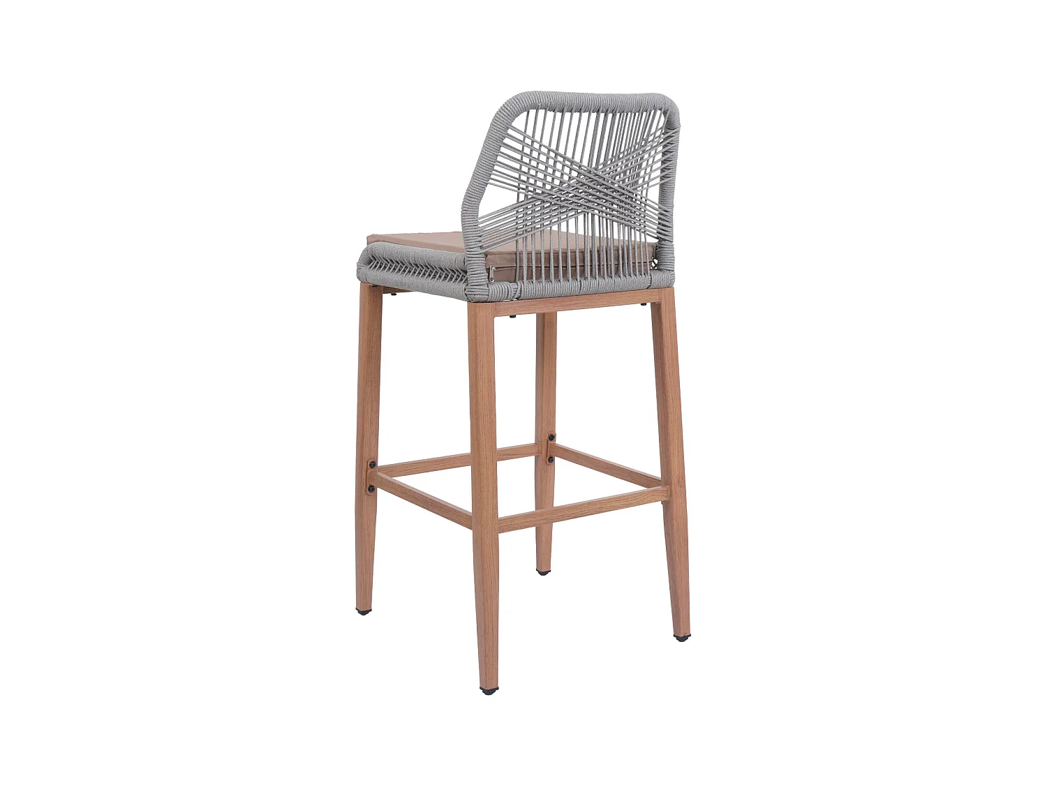 Tabouret de bar MCW-O21 (lot de 2),  gris clair, coussin taupe