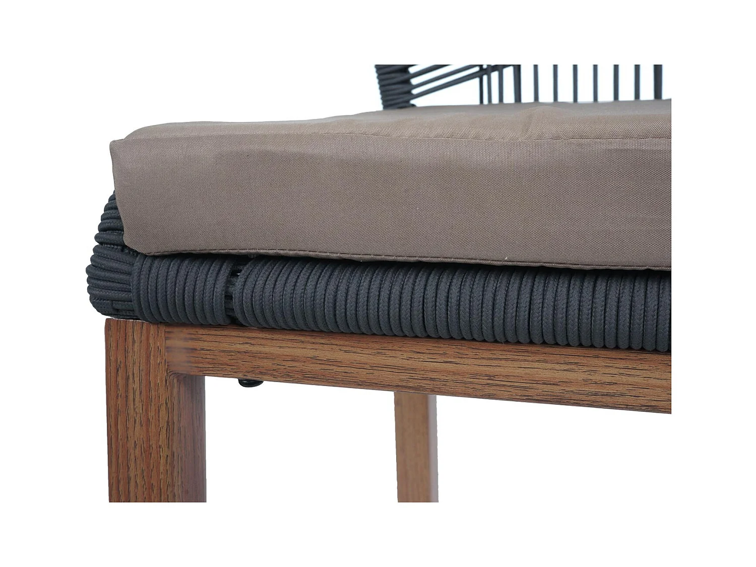 Tabouret de bar MCW-O21 (lot de 2),  anthracite, coussin taupe