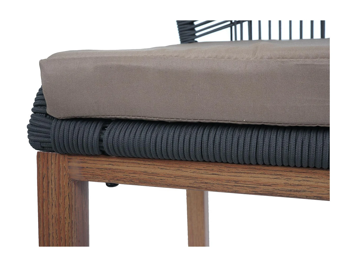 Tabouret de bar MCW-O21 (lot de 2),  anthracite, coussin taupe