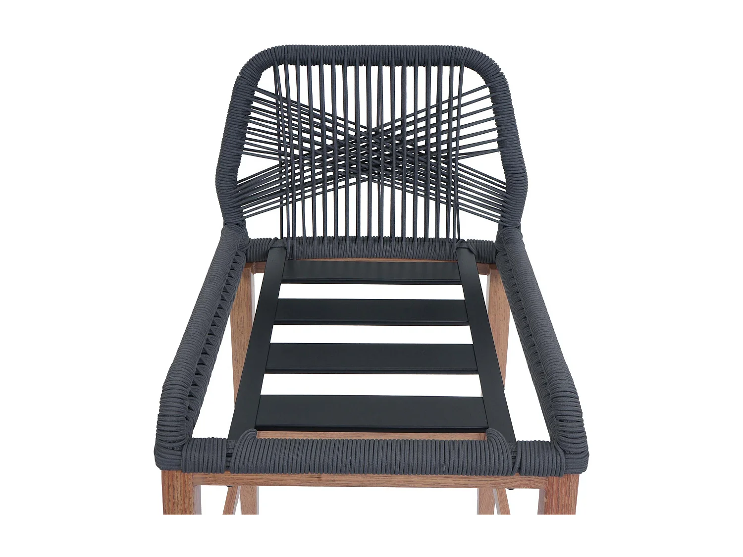 Tabouret de bar MCW-O21 (lot de 2),  anthracite, coussin gris foncé