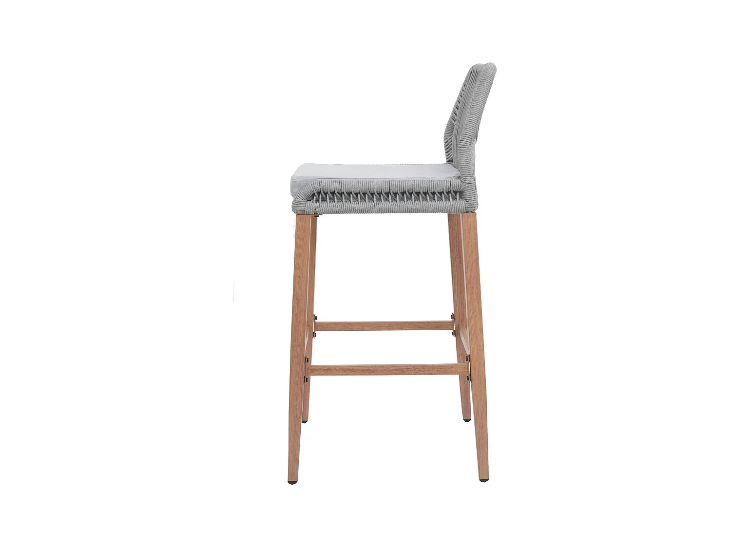 Tabouret de bar MCW-O21 (lot de 2),  gris clair, coussins gris clair