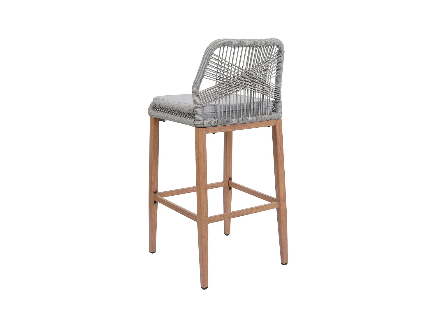 Tabouret de bar MCW-O21 (lot de 2),  gris clair, coussins gris clair