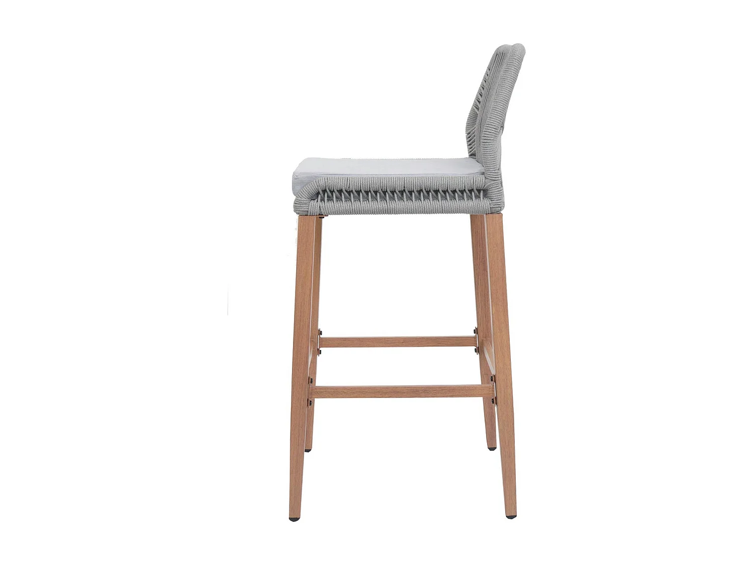 Barhocker MCW-O21 (2er-Set), Hellgrau, Kissen hellgrau