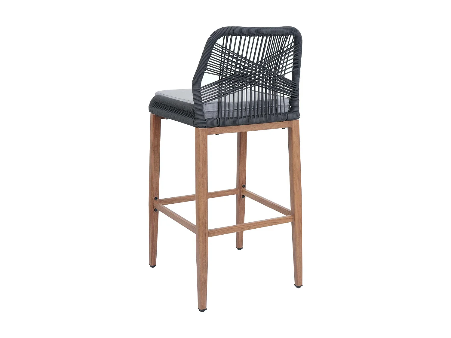 Tabouret de bar MCW-O21 (lot de 2),  anthracite, coussin gris clair