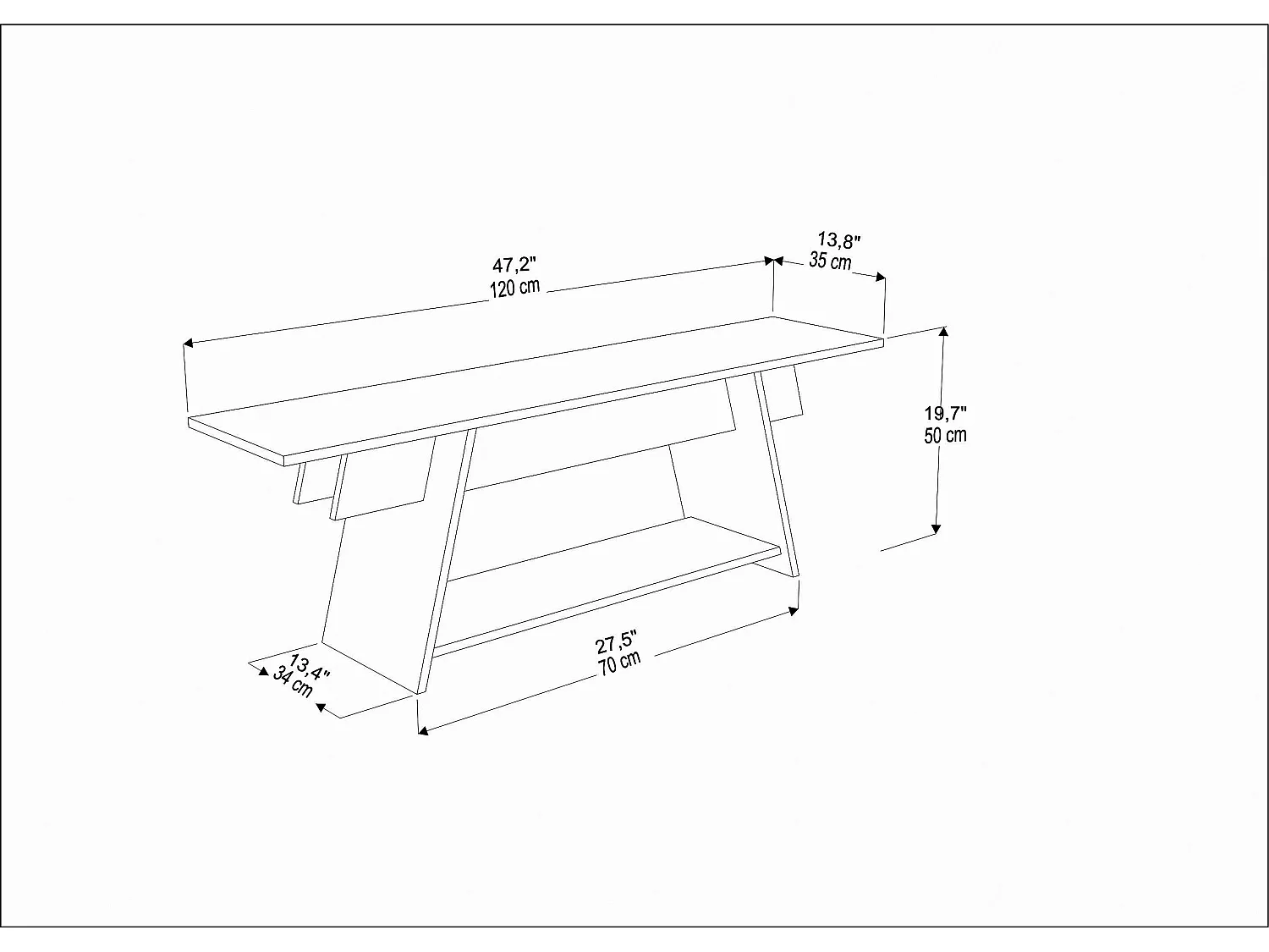 TV-Lowboard Lanca Walnuss