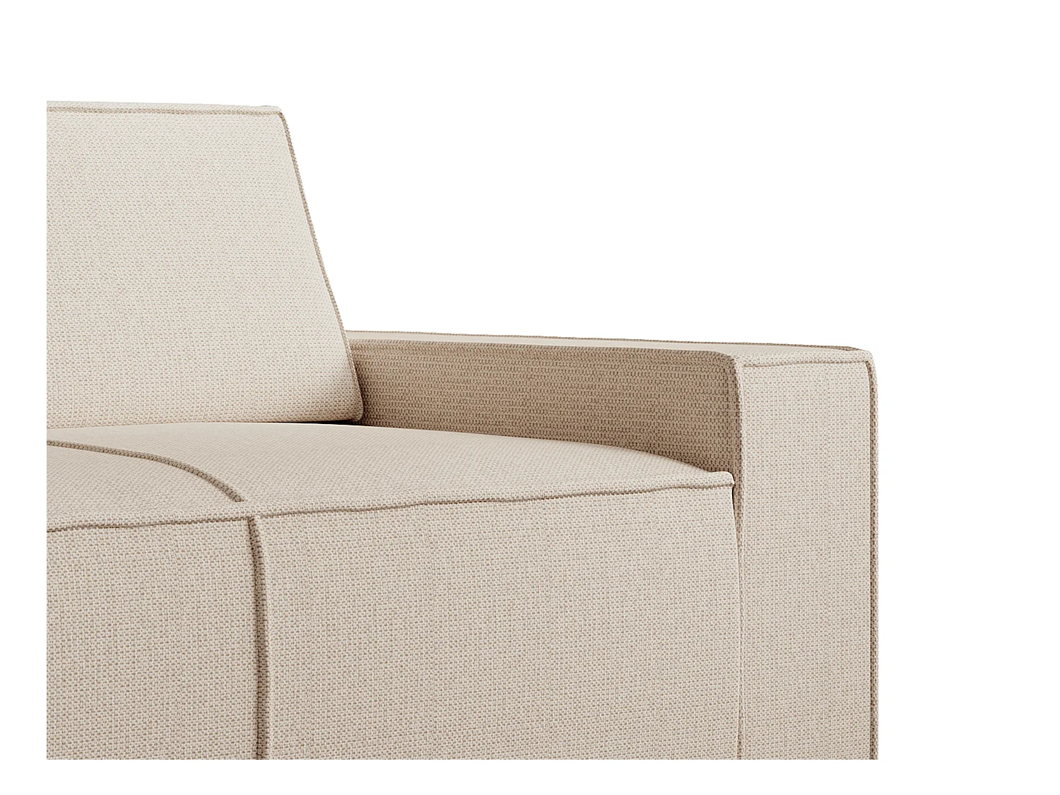 Canapé 3 places en tissu texturé beige AMELIA