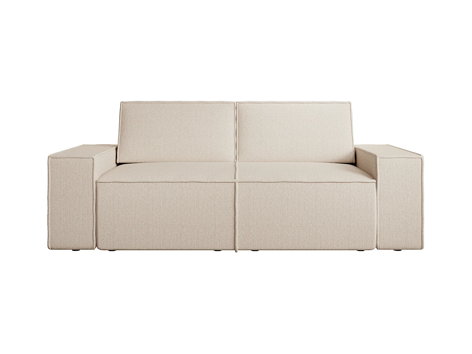 Canapé 3 places en tissu texturé beige AMELIA