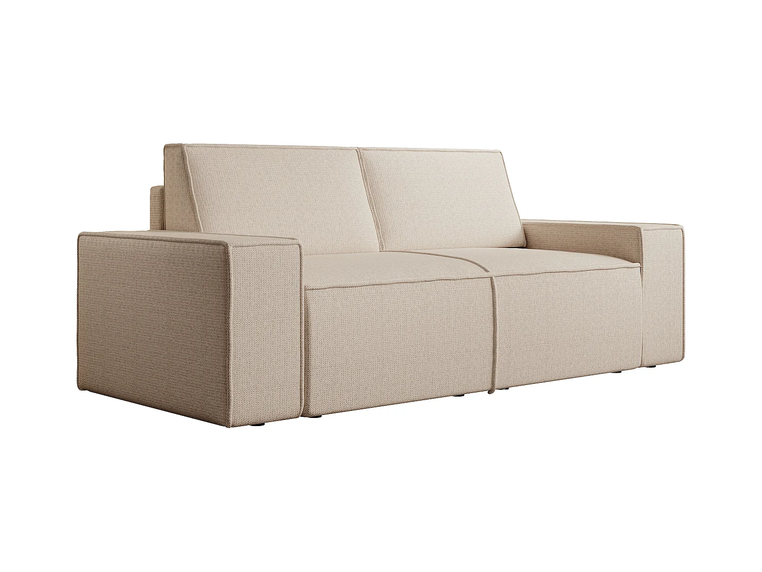 Canapé 3 places en tissu texturé beige AMELIA