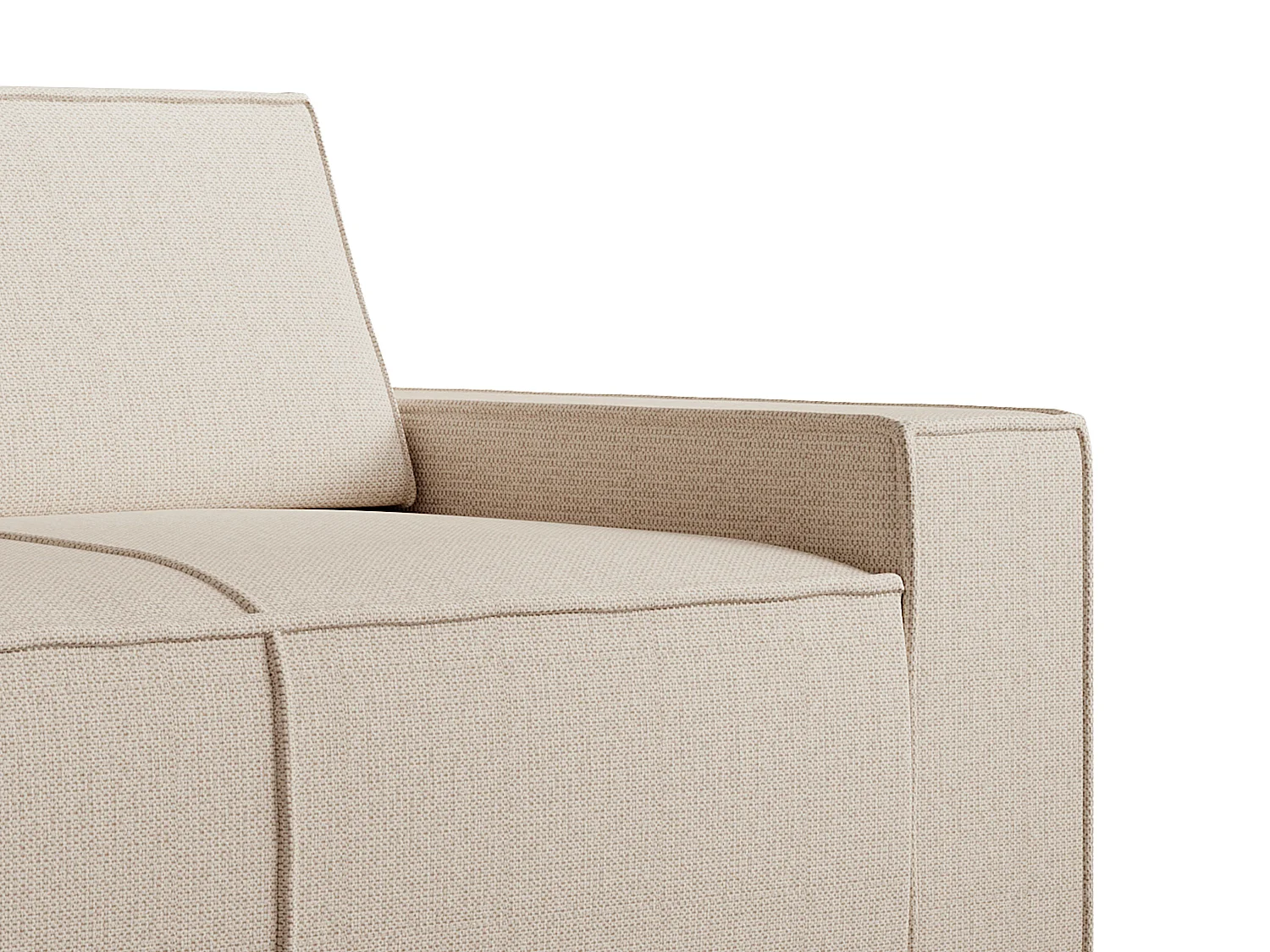 3-sitssoffa i texturerat beige tyg AMELIA