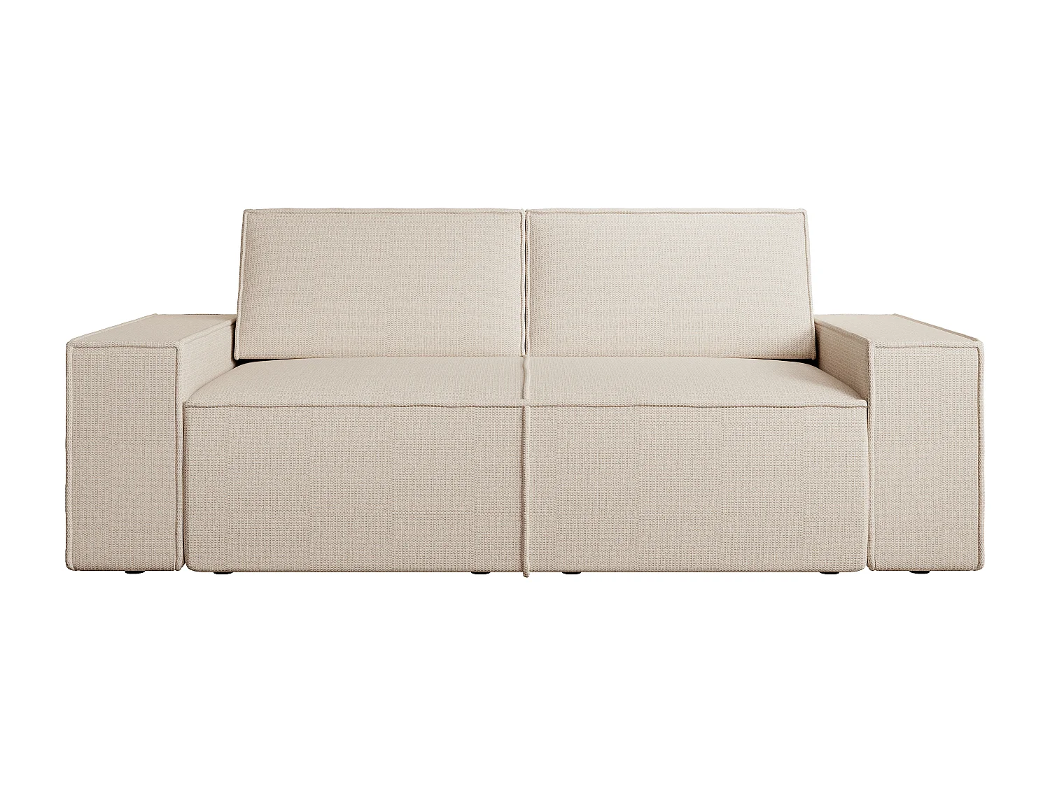 3-sitssoffa i texturerat beige tyg AMELIA