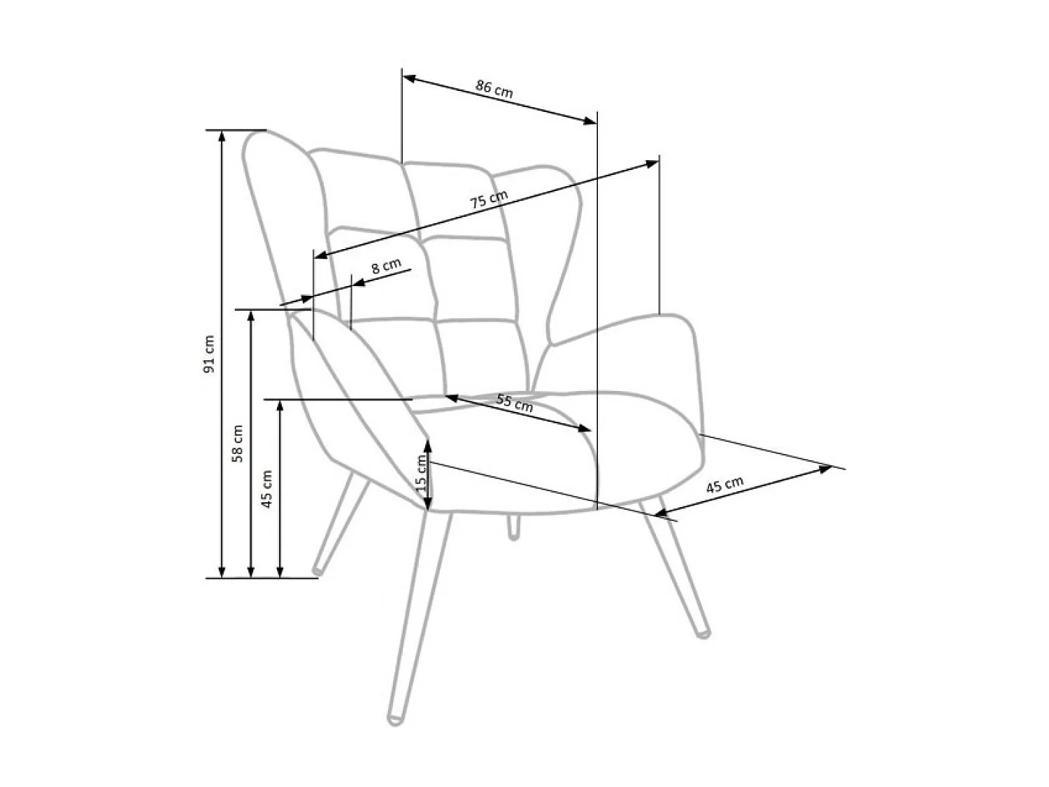 Relax Poltrona Tyrion B/Tessuto/blu