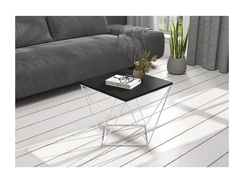 Couchtisch Dana /Holz&Metall/Weiss&Schwarz