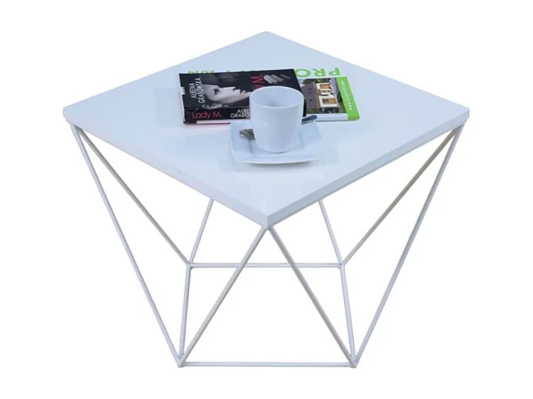 Table basse Dana / Bois et métal / Blanc