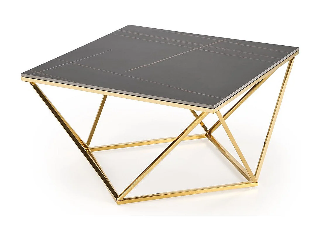 Couchtisch Felicia/Sinter&Edelstahl/Schwarz&Gold